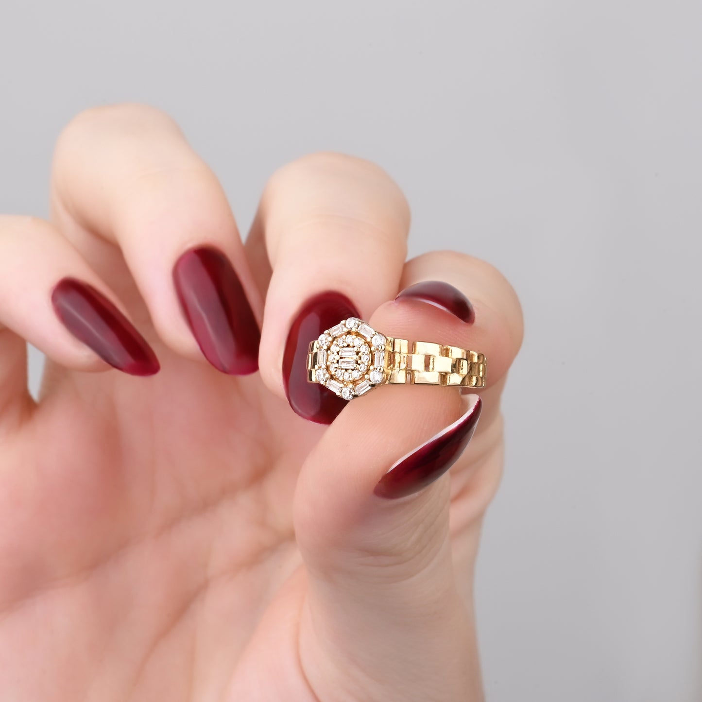 Cluster CZ Accent Ring in 14K Gold