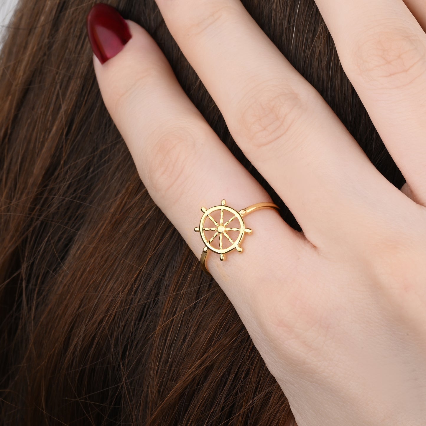 Helm-Inspired Design Ring in 14K Gold