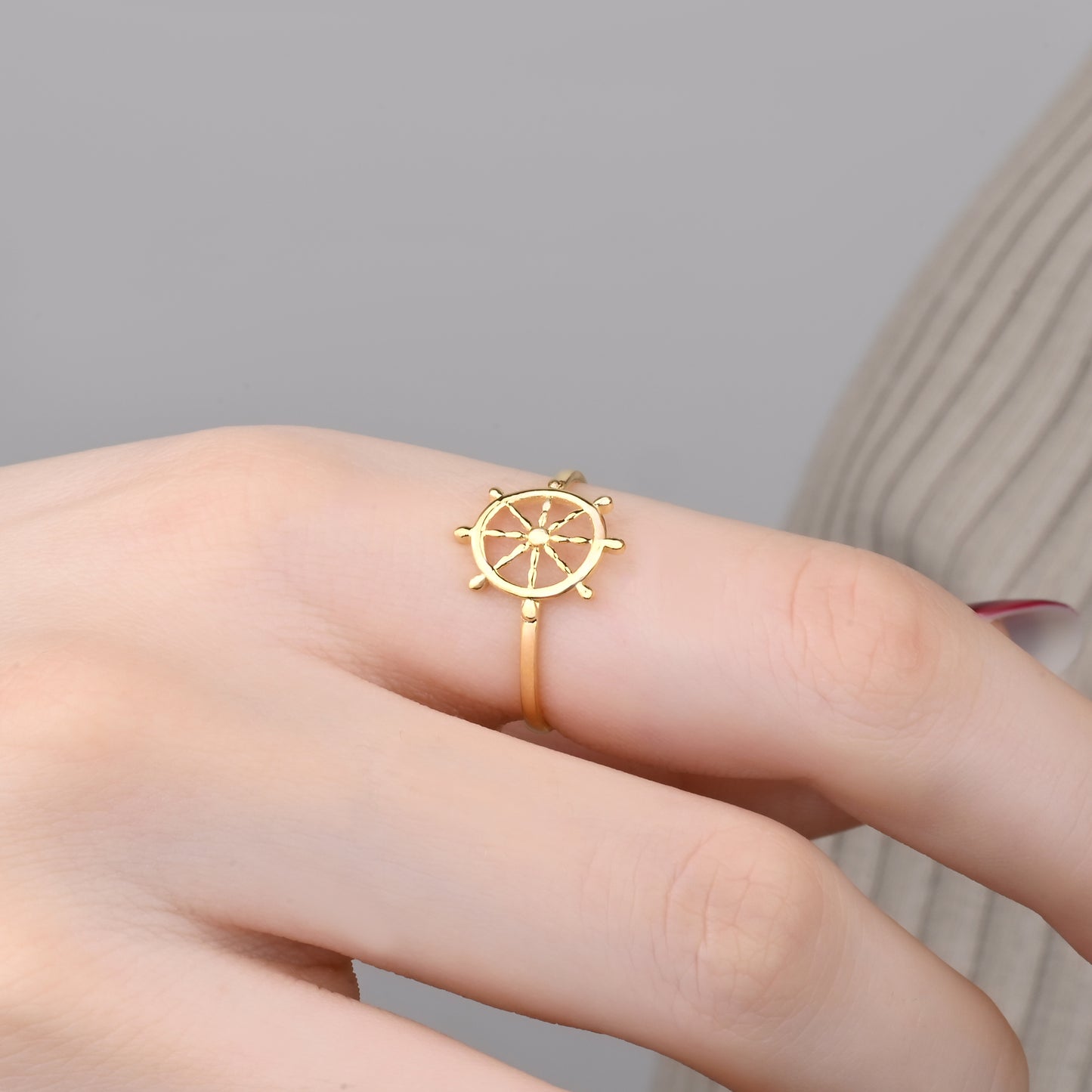 Helm-Inspired Design Ring in 14K Gold