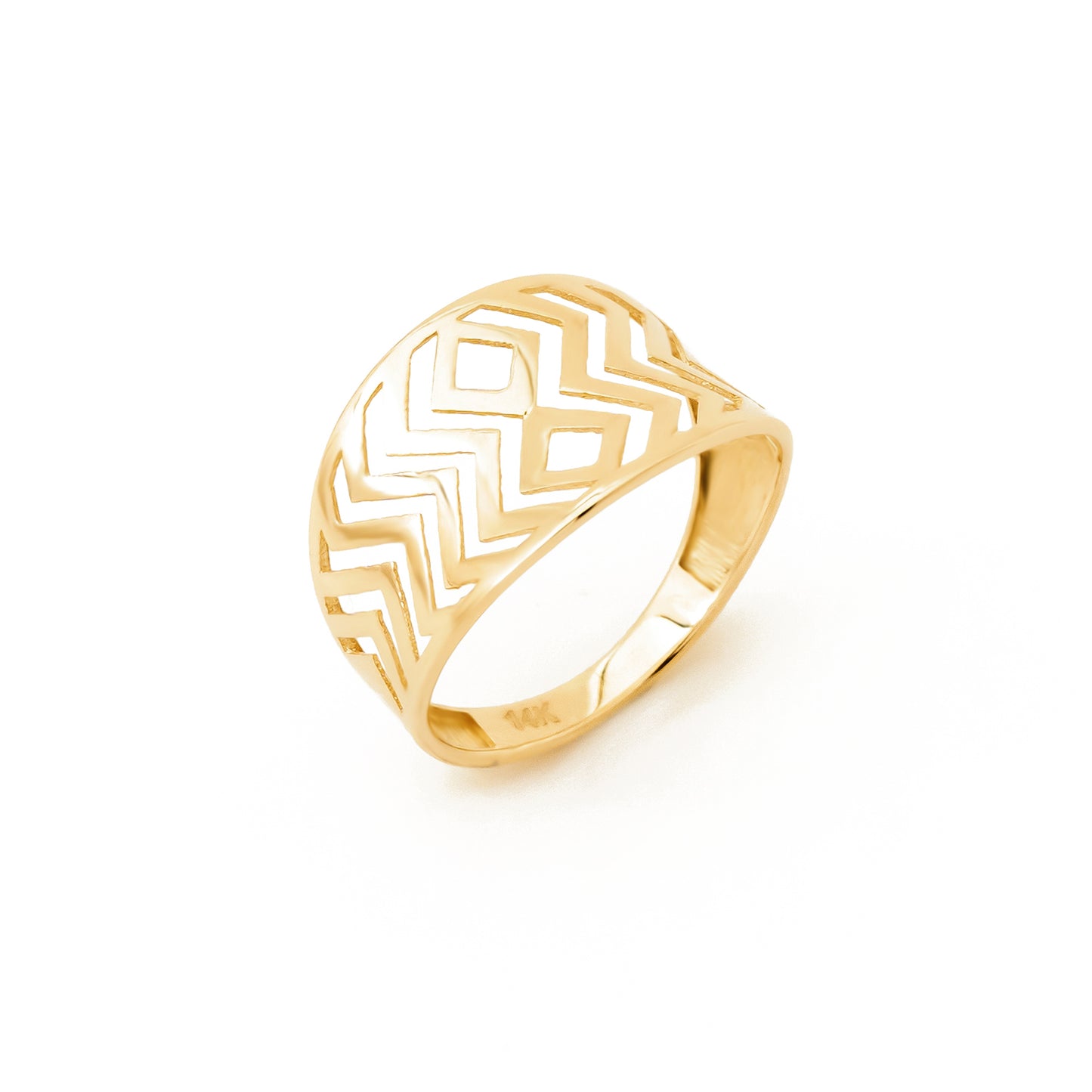 Geometric Zigzag Cutout Band in 14K Gold