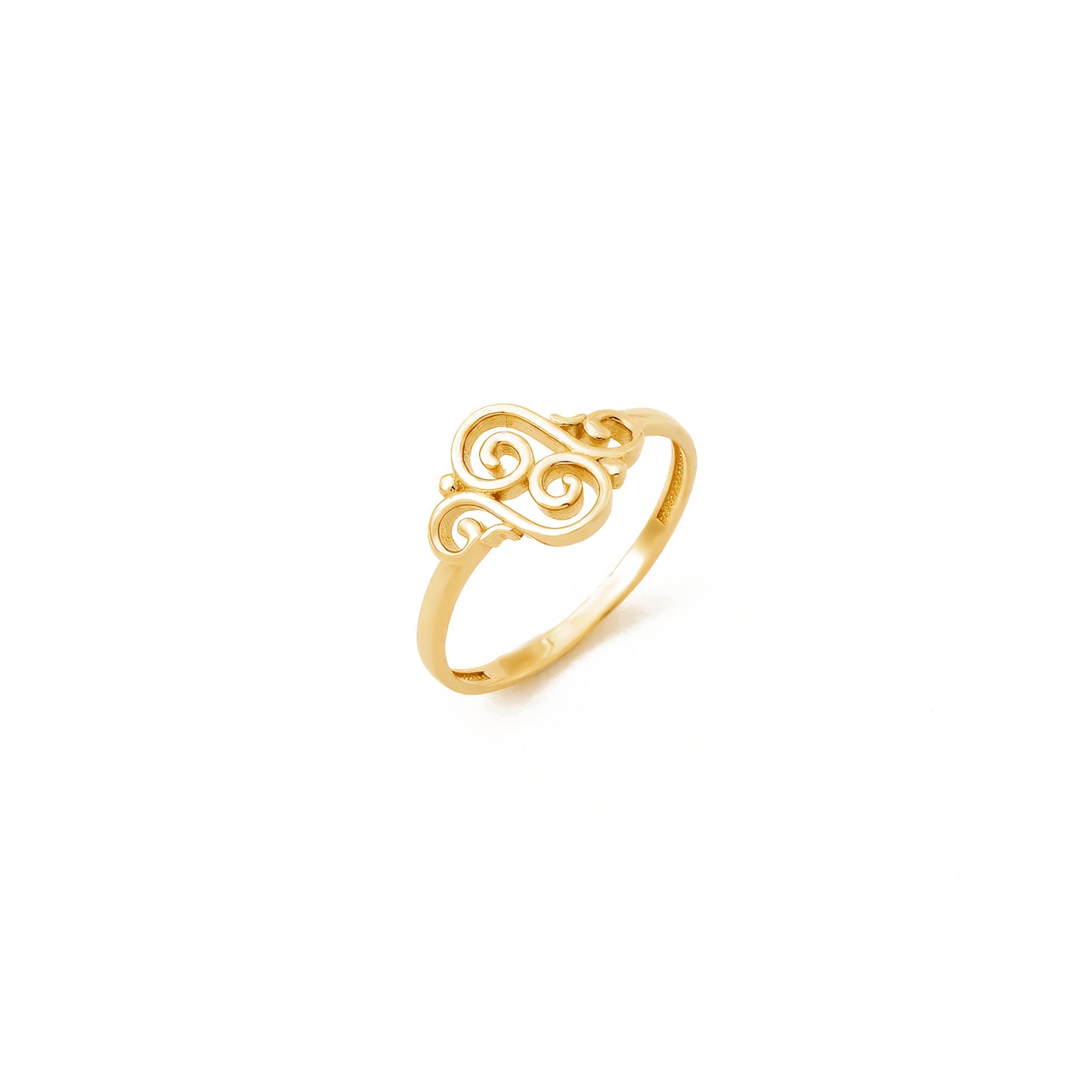 Swirl Motif 14K Gold Ring