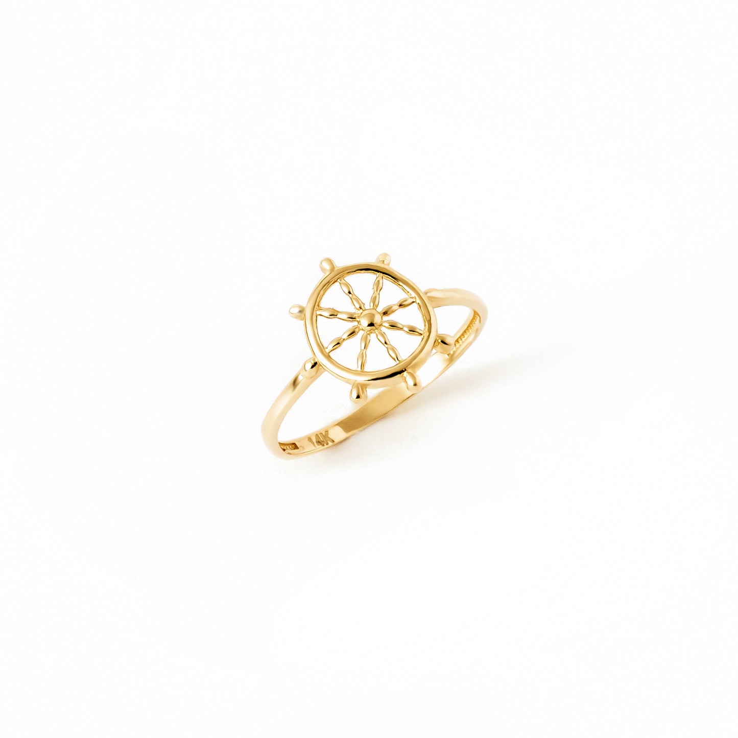 Helm-Inspired Design Ring in 14K Gold