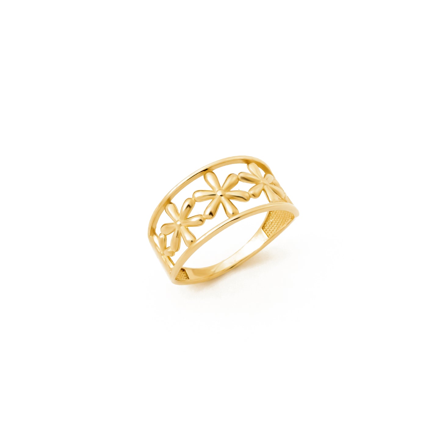 Floral Cutout Band Ring in 14K Gold