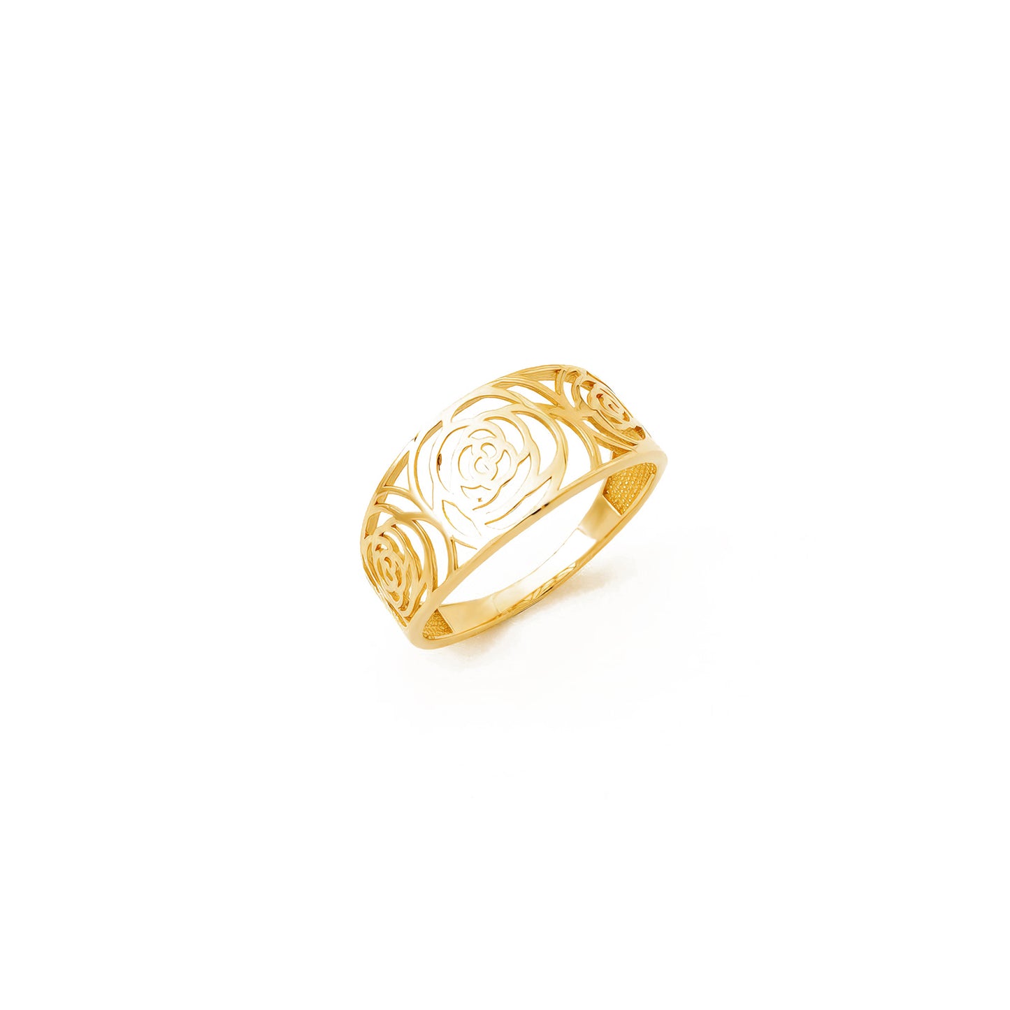 Floral Rose Design Ring in 14K Gold