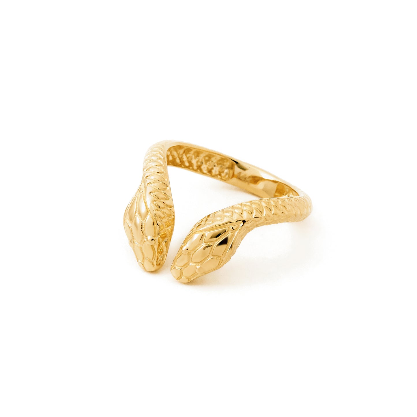 Snake Design Textured 14K Gold Ring