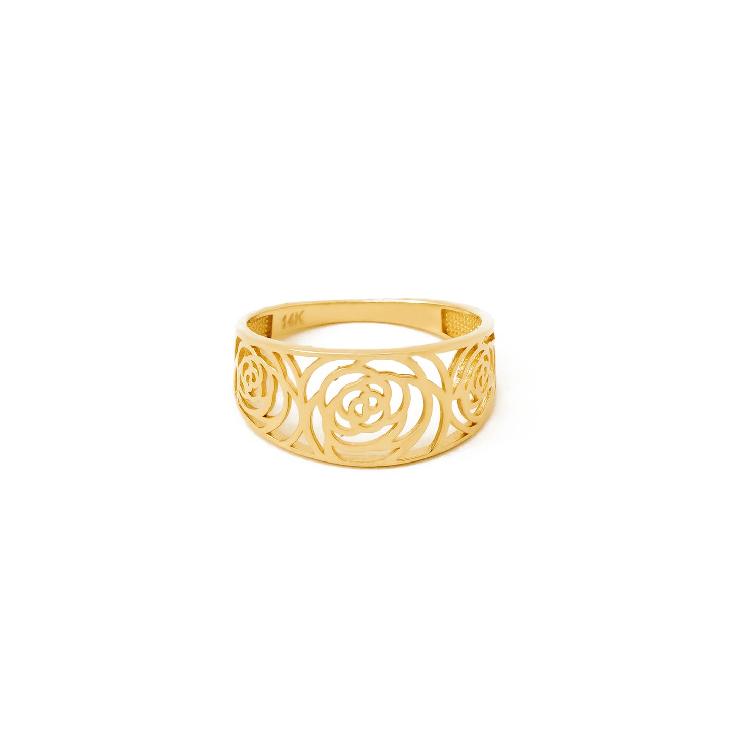 Floral Rose Design Ring in 14K Gold