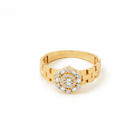 Cluster CZ Accent Ring in 14K Gold