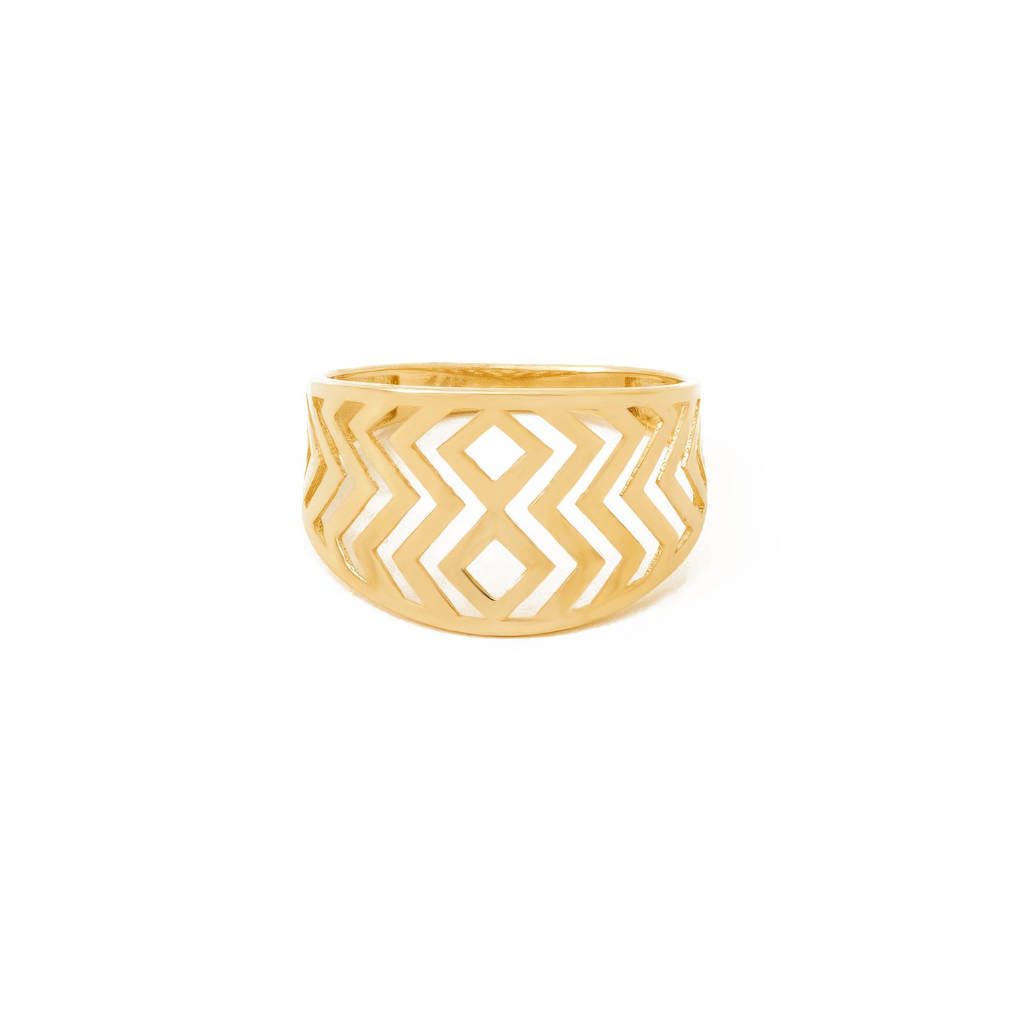 Geometric Zigzag Cutout Band in 14K Gold