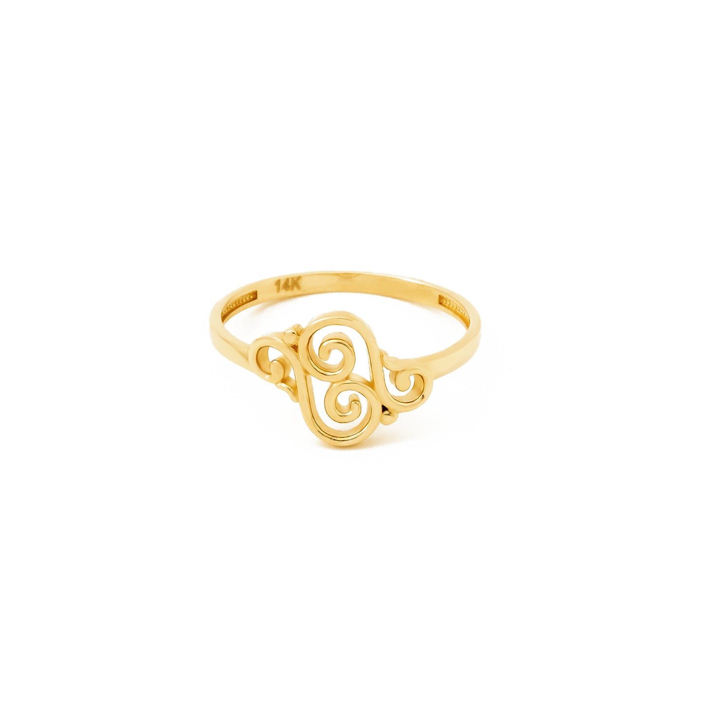 Swirl Motif 14K Gold Ring