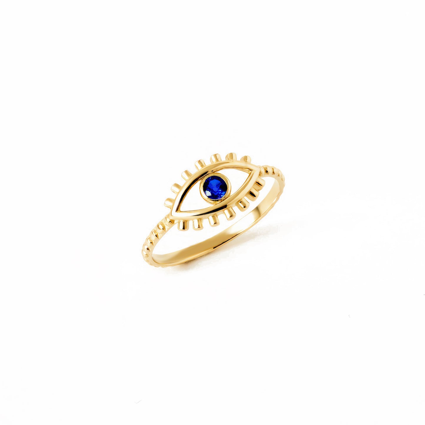 Sapphire Evil Eye Ring in 14K Gold