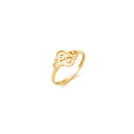 Swirl Motif 14K Gold Ring