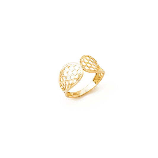 Honeycomb Design Ring in 14K Gold