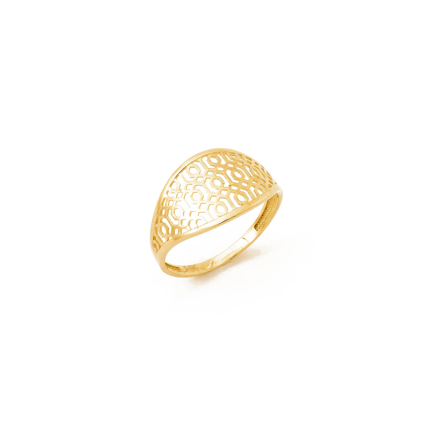 Modern Filigree 14K Gold Band Ring