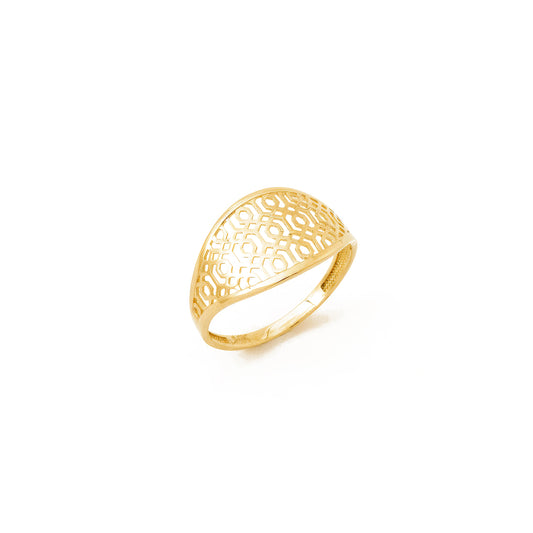 Modern Filigree 14K Gold Band Ring