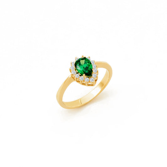 Emerald CZ Ring in 14K Gold