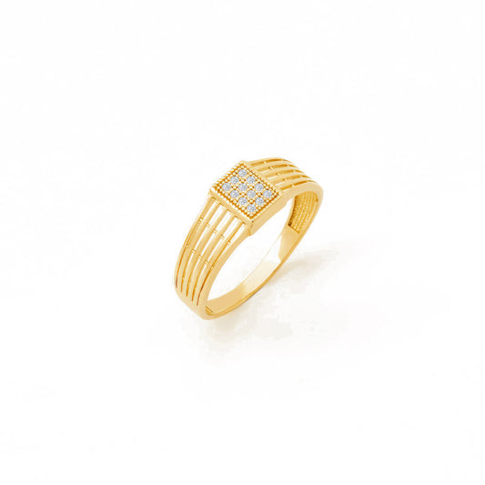 Vintage Rope CZ Ring in 14K Gold
