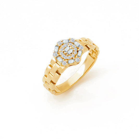 Cluster CZ Accent Ring in 14K Gold