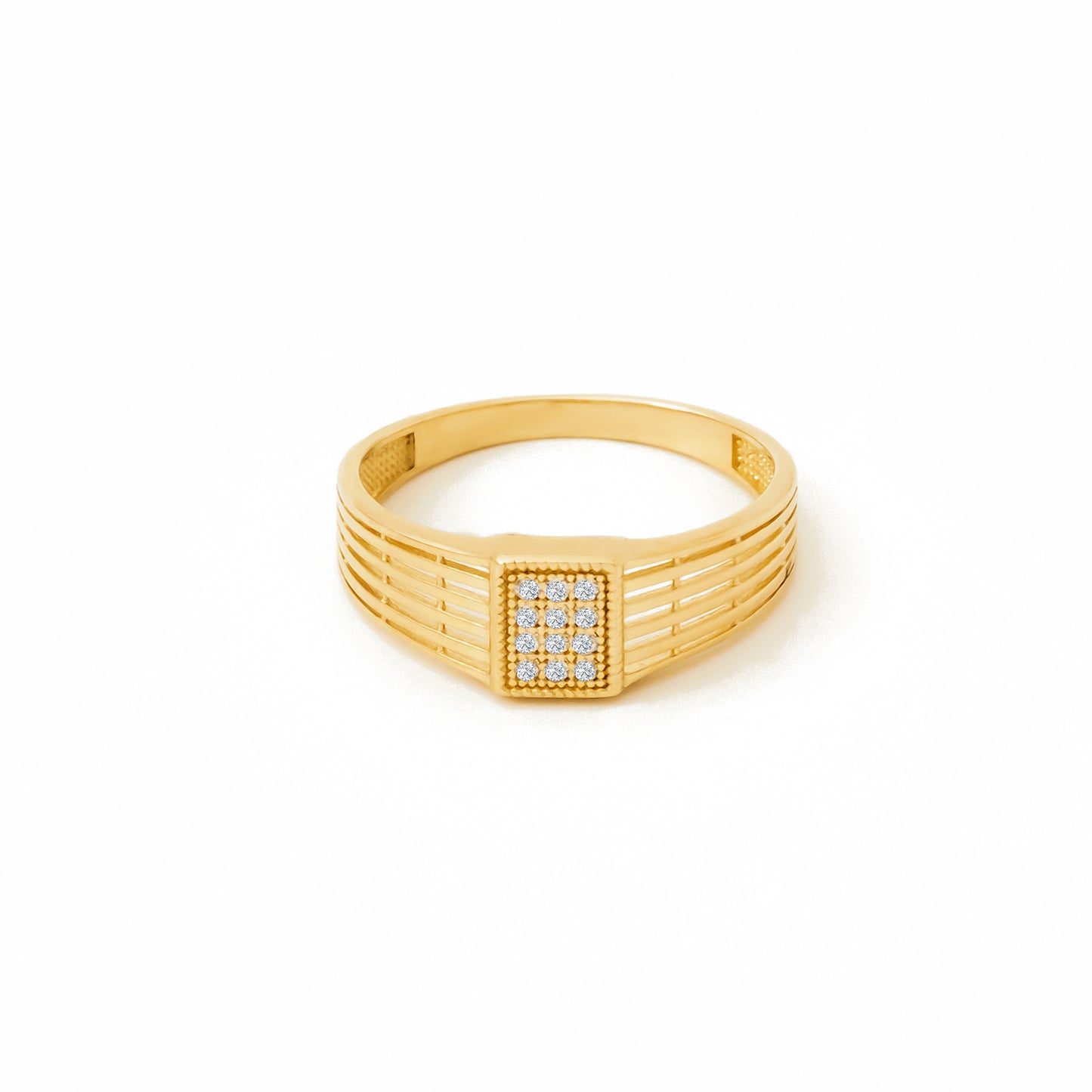 Vintage Rope CZ Ring in 14K Gold