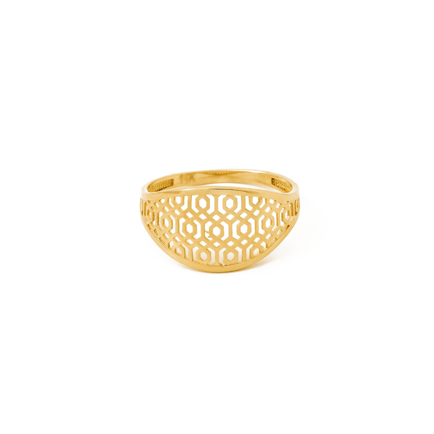 Modern Filigree 14K Gold Band Ring