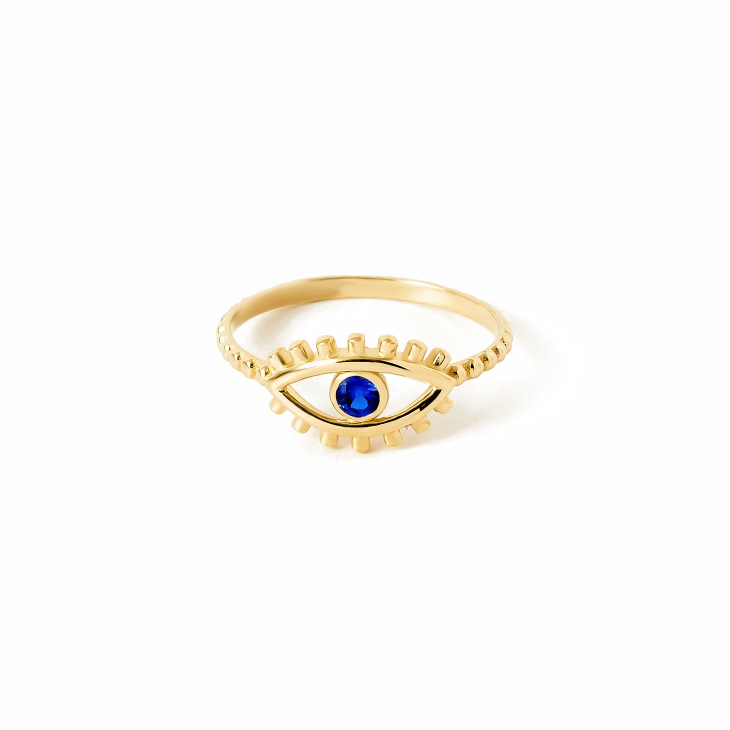 Sapphire Evil Eye Ring in 14K Gold