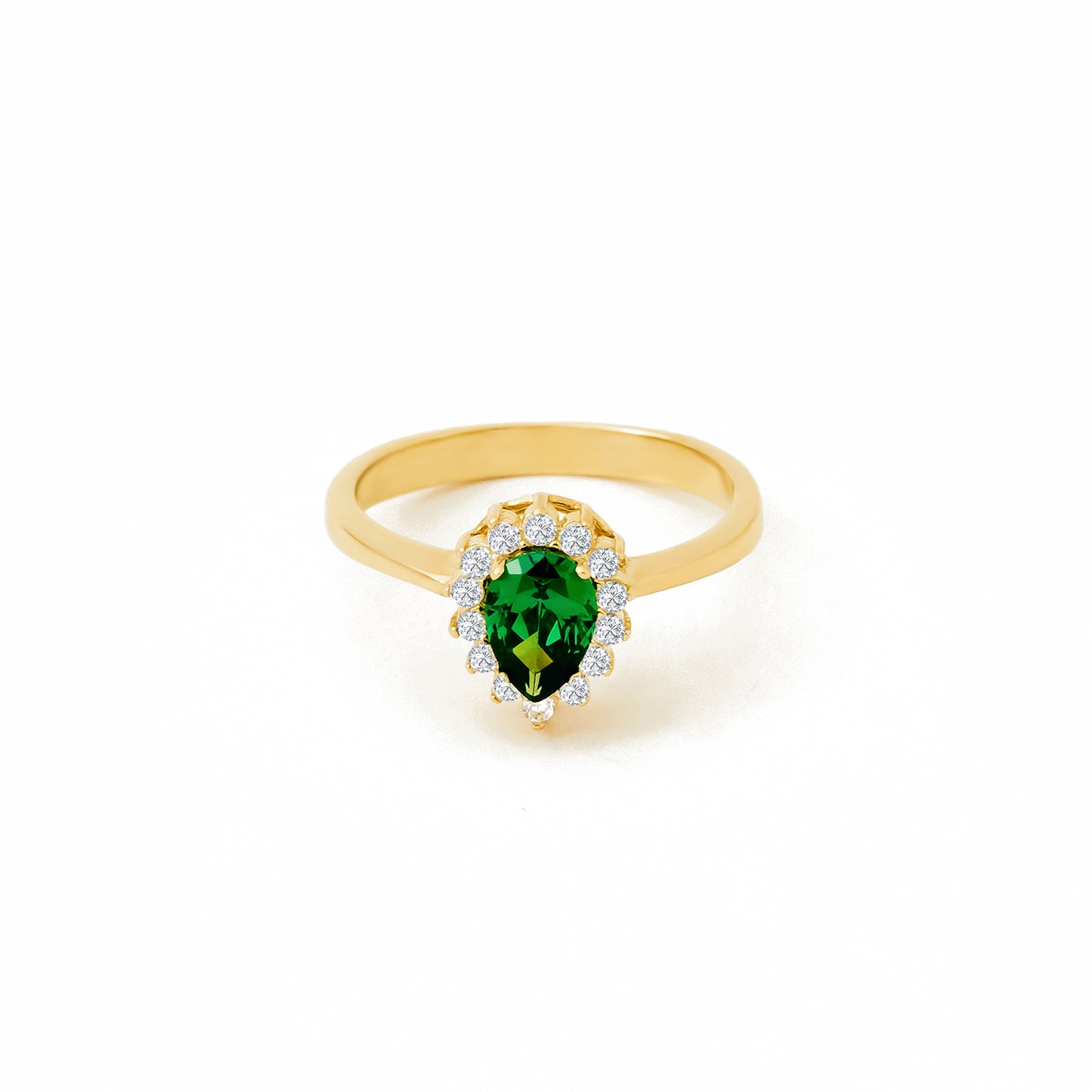 Emerald CZ Ring in 14K Gold