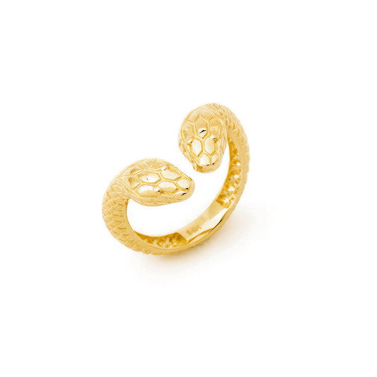Snake Design Textured 14K Gold Ring
